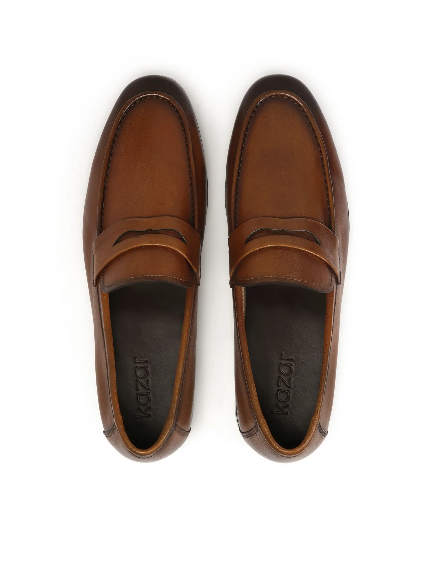 Loafersy z cieniowanej skóry w brązowym kolorze