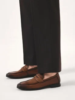 Loafersy z cieniowanej skóry w brązowym kolorze