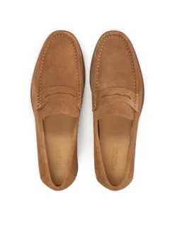 Loafersy z naszytym ozdobnym paskiem z wycięciem