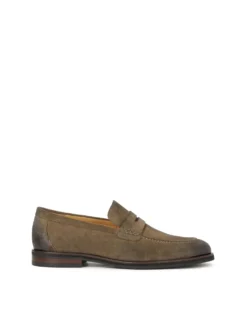 Loafersy z zamszu w kolorze khaki
