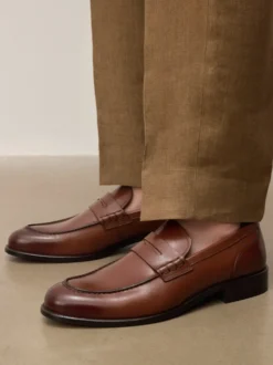 Luksusowe loafersy z brązowej skóry naturalnej