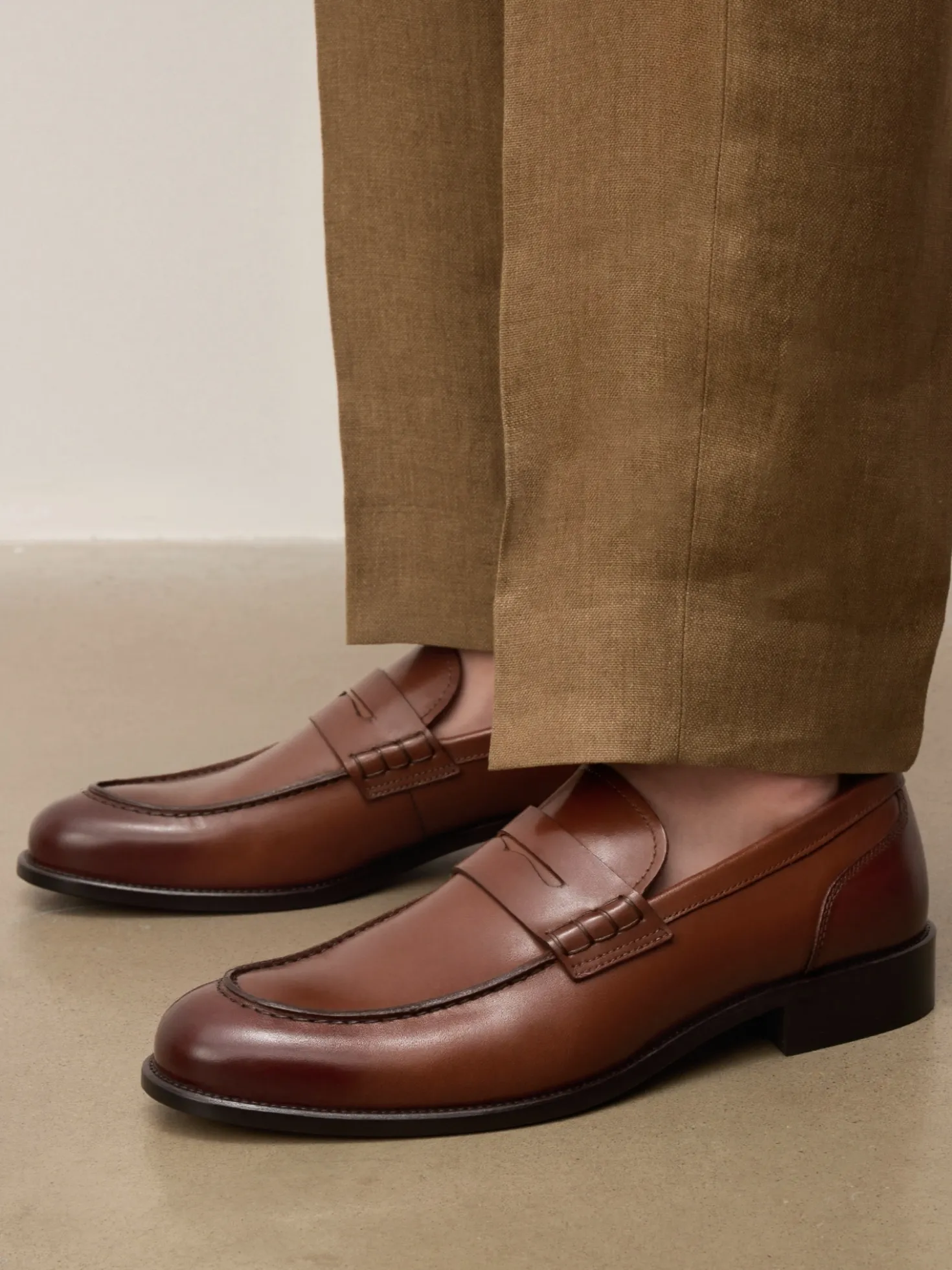 Luksusowe loafersy z brązowej skóry naturalnej