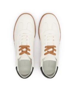 Luksusowe sneakersy z białej skóry naturalnej