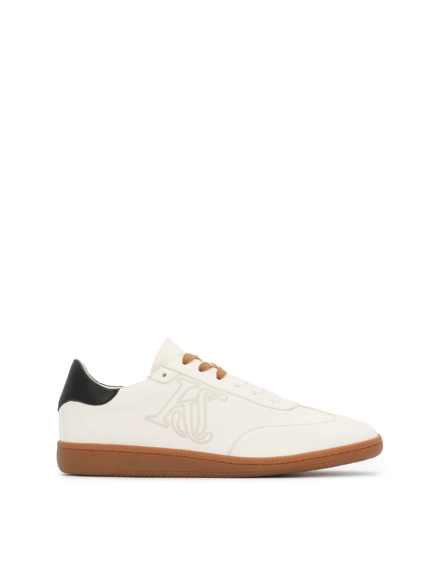 Luksusowe sneakersy z białej skóry naturalnej