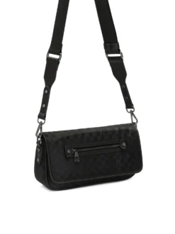 Mała tekstylna listonoszka w monogramy