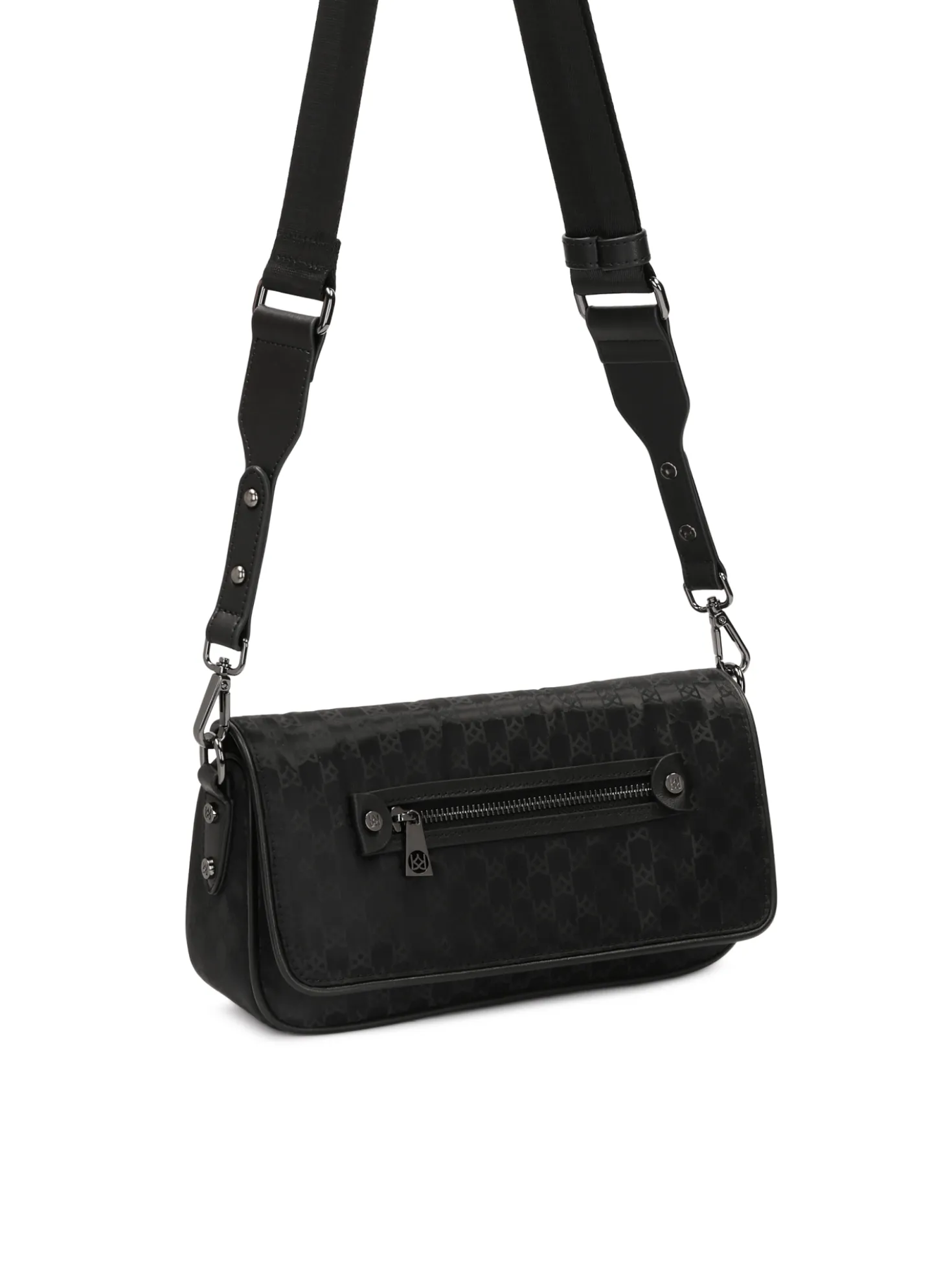 Mała tekstylna listonoszka w monogramy