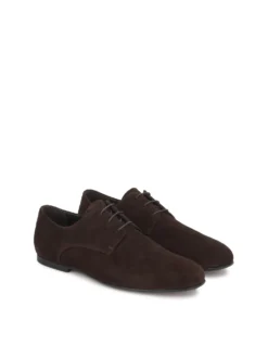 Minimalistyczne derby z zamszu w brązie
