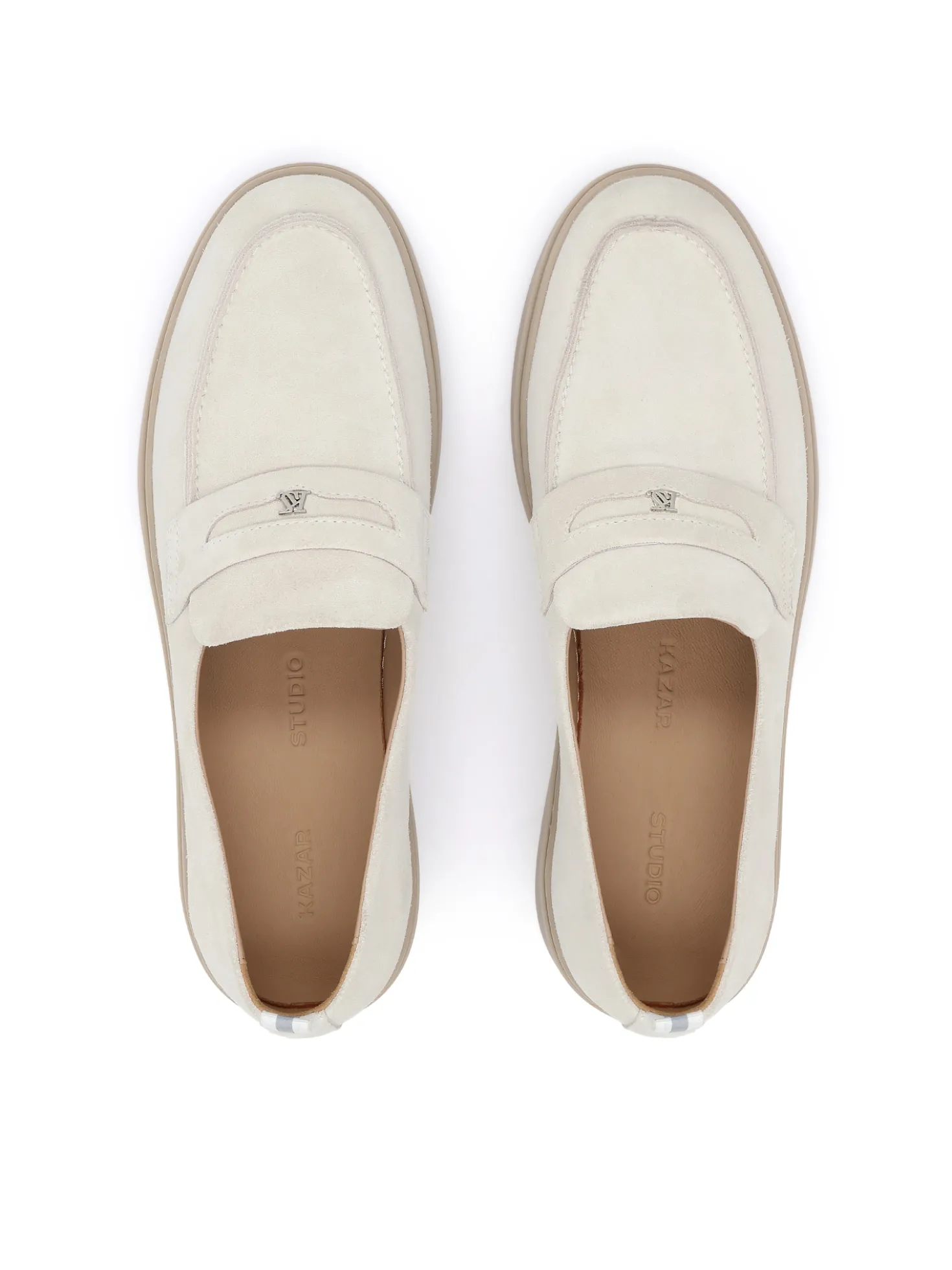Minimalistyczne loafersy na podeszwie typu sneakers z zamszu
