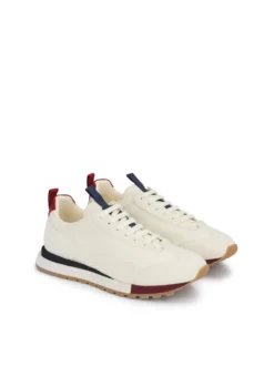 Męskie sneakersy biało-bordowe