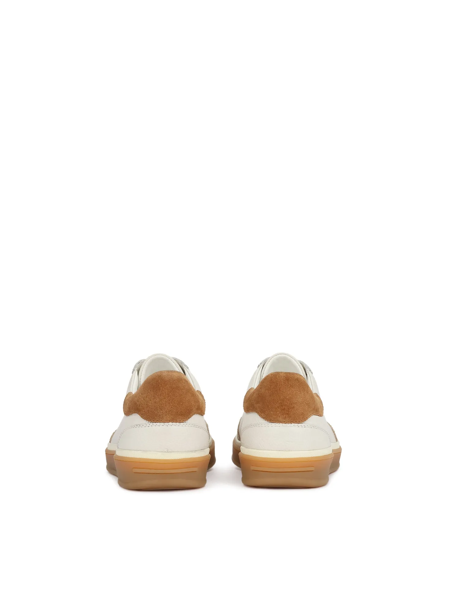 Męskie sneakersy off white ze skóry z zamszowym noskiem
