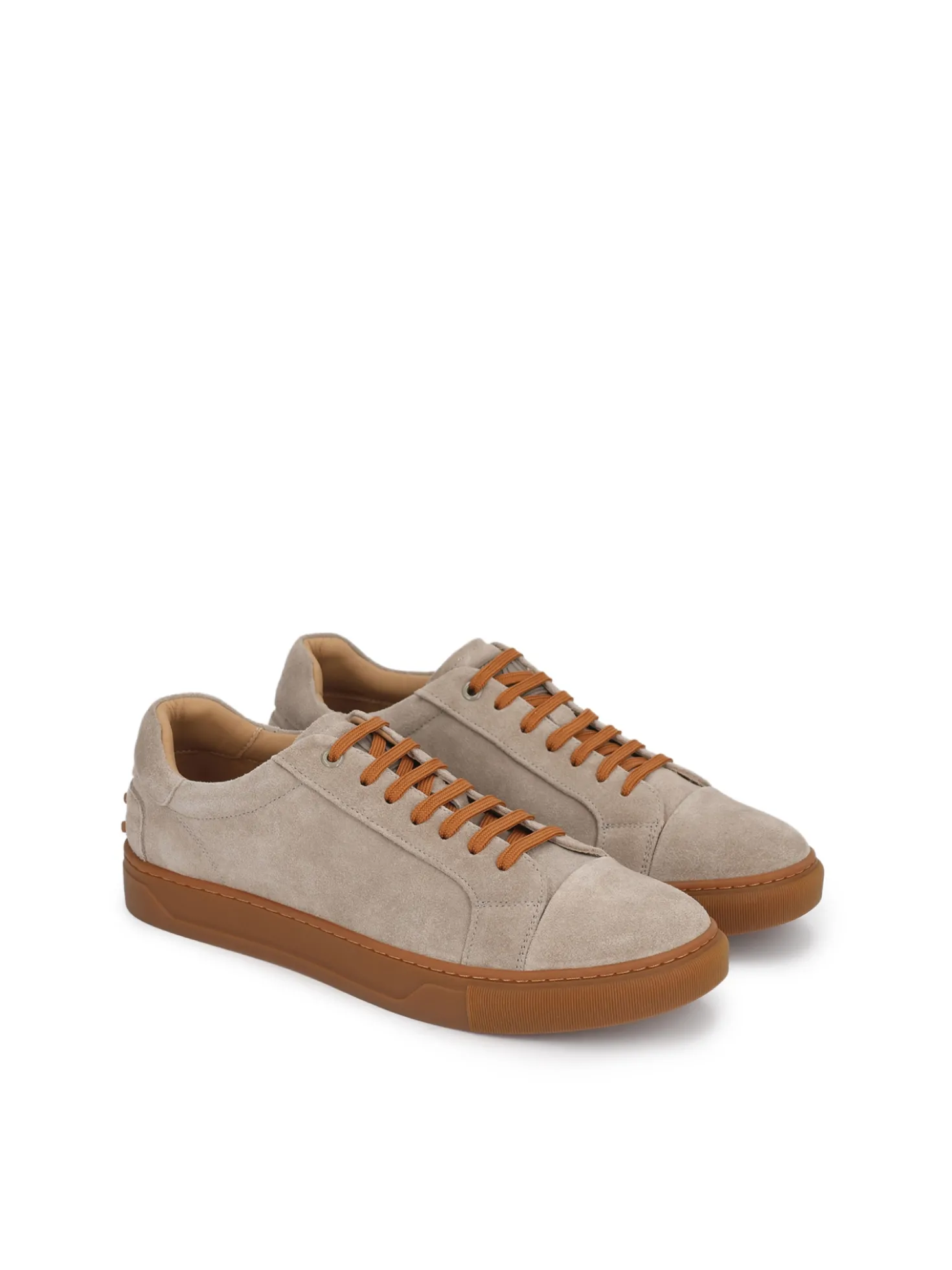 Męskie sneakersy z zamszu z kontrastującą sznurówką i podeszwą