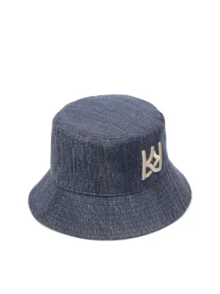 Niebieski kapelusz bucket z tkaniny typu denim