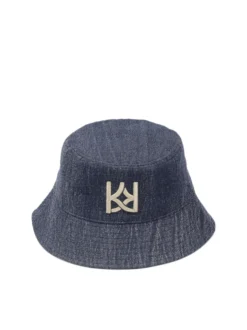 Niebieski kapelusz bucket z tkaniny typu denim