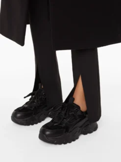 Nowoczesne czarne sneakersy damskie na grubej podeszwie