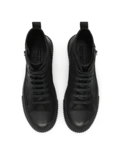 Nubukowe sneakersy z wysoką cholewką