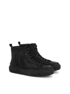 Nubukowe sneakersy z wysoką cholewką