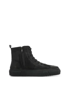 Nubukowe sneakersy z wysoką cholewką