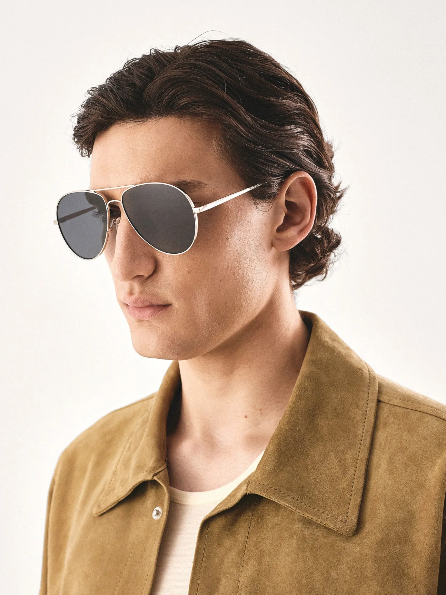 Okulary aviator ze srebrną oprawką