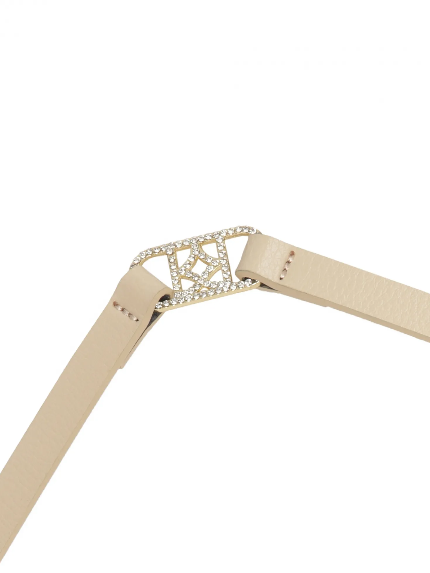 Ozdobny pasek z kryształkami i łańcuchem