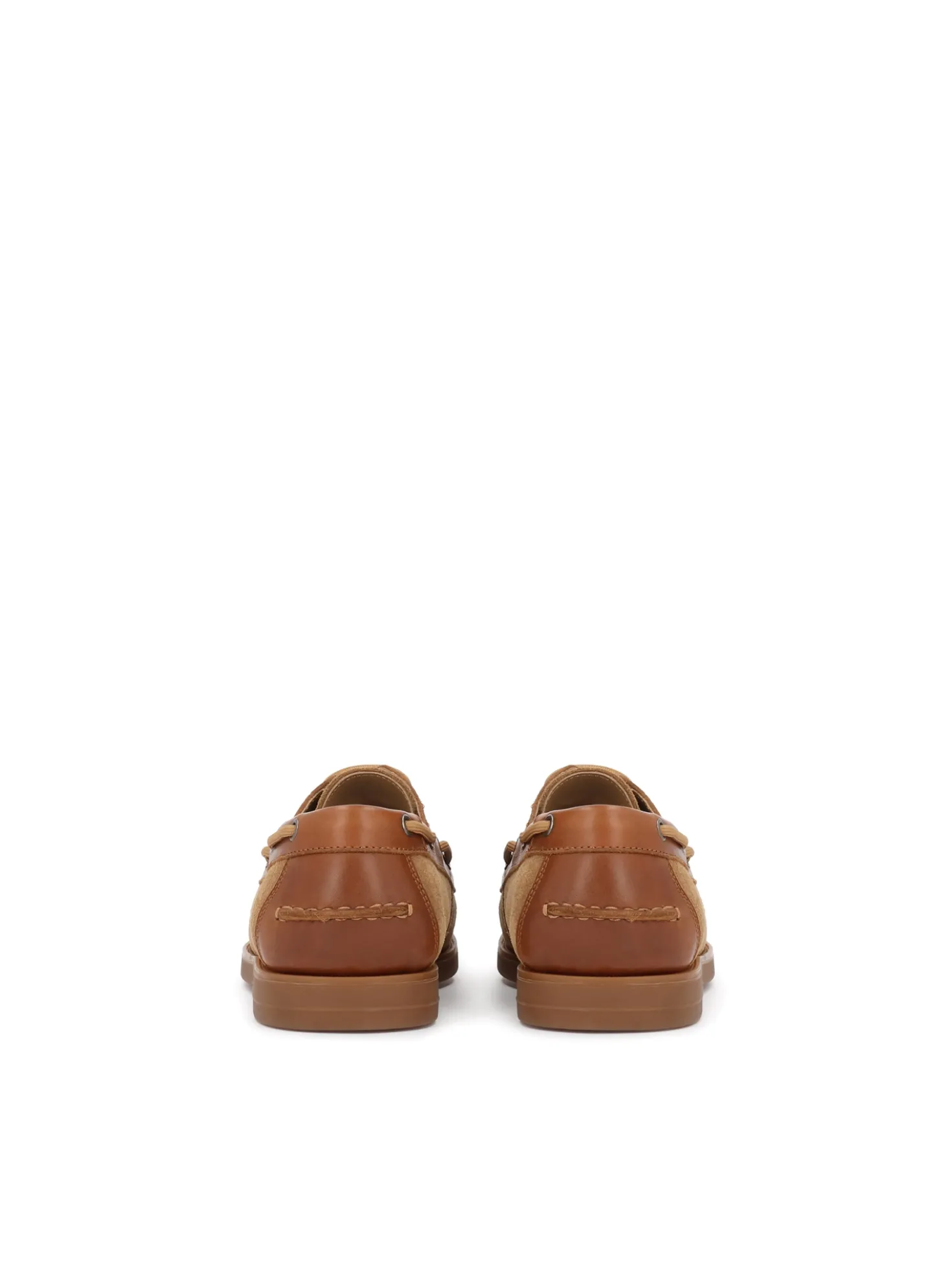 Półbuty typu boat shoes z zamszu i skóry