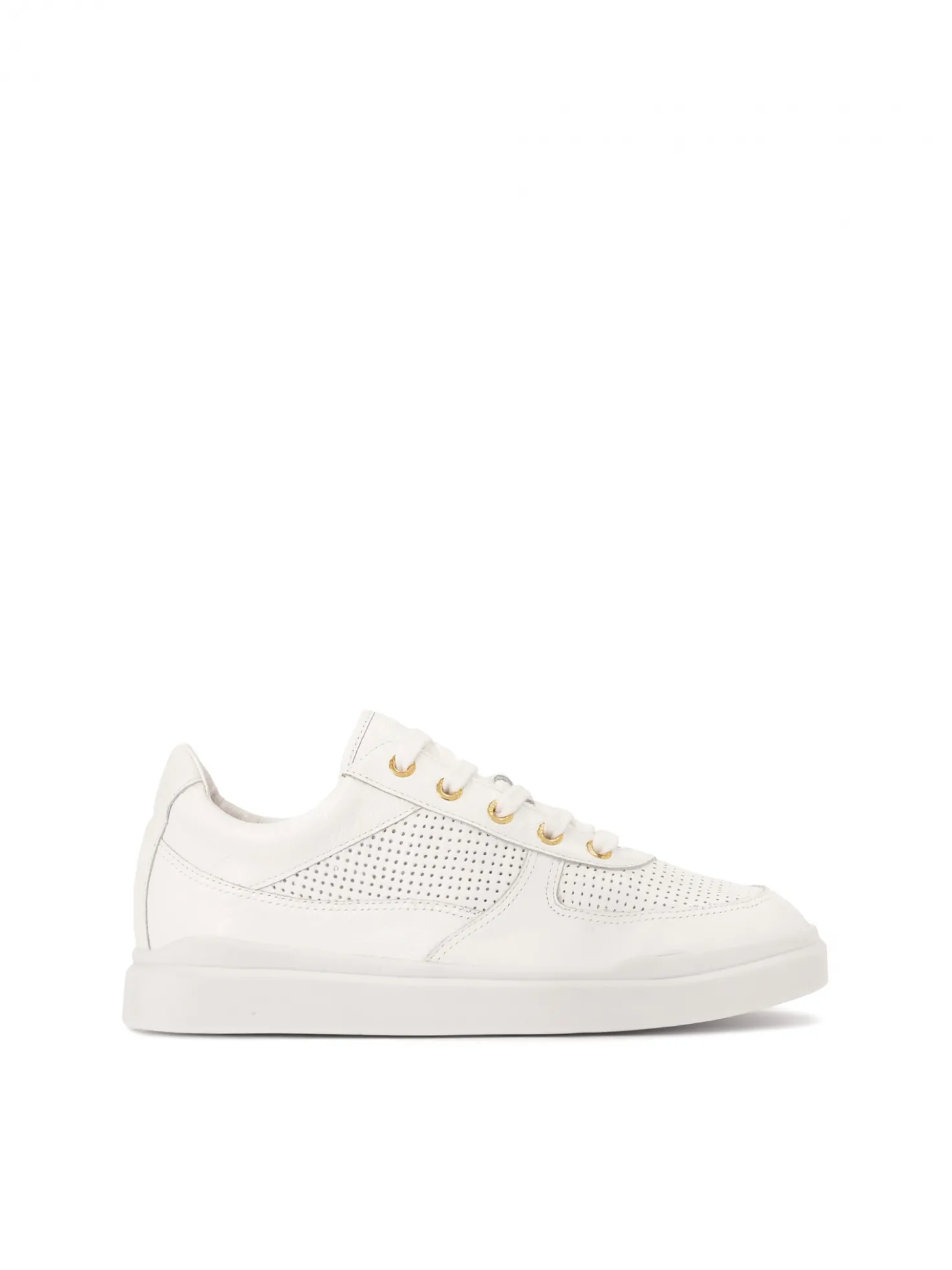 Perforowane białe sneakersy ze skóry