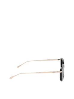 Prostokątne okulary w czerni z metalowymi zausznikami