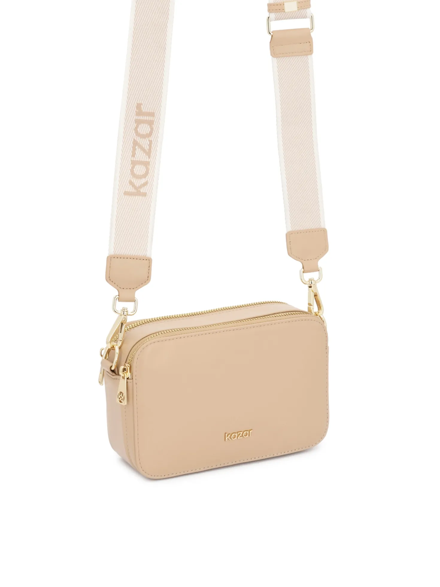 Skórzana torebka crossbody z łańcuszkiem i paskami