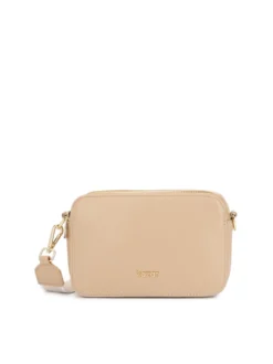 Skórzana torebka crossbody z łańcuszkiem i paskami