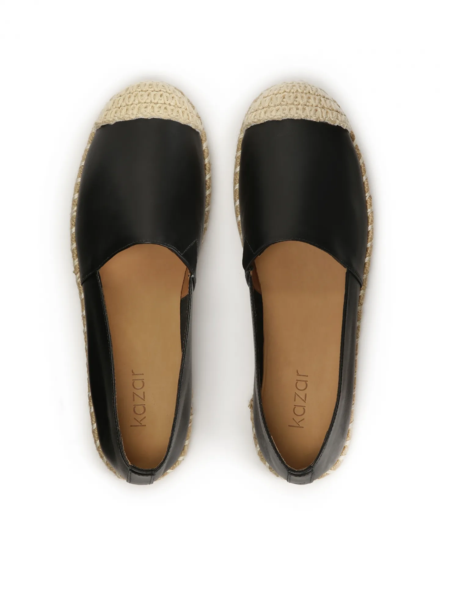 Skórzane czarne espadryle