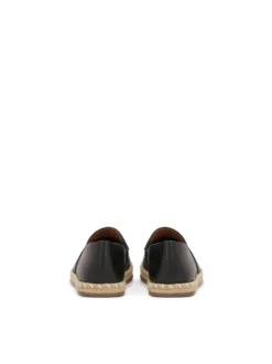 Skórzane czarne espadryle