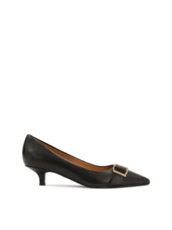 Skórzane czółenka z obcasami typu kitten heel