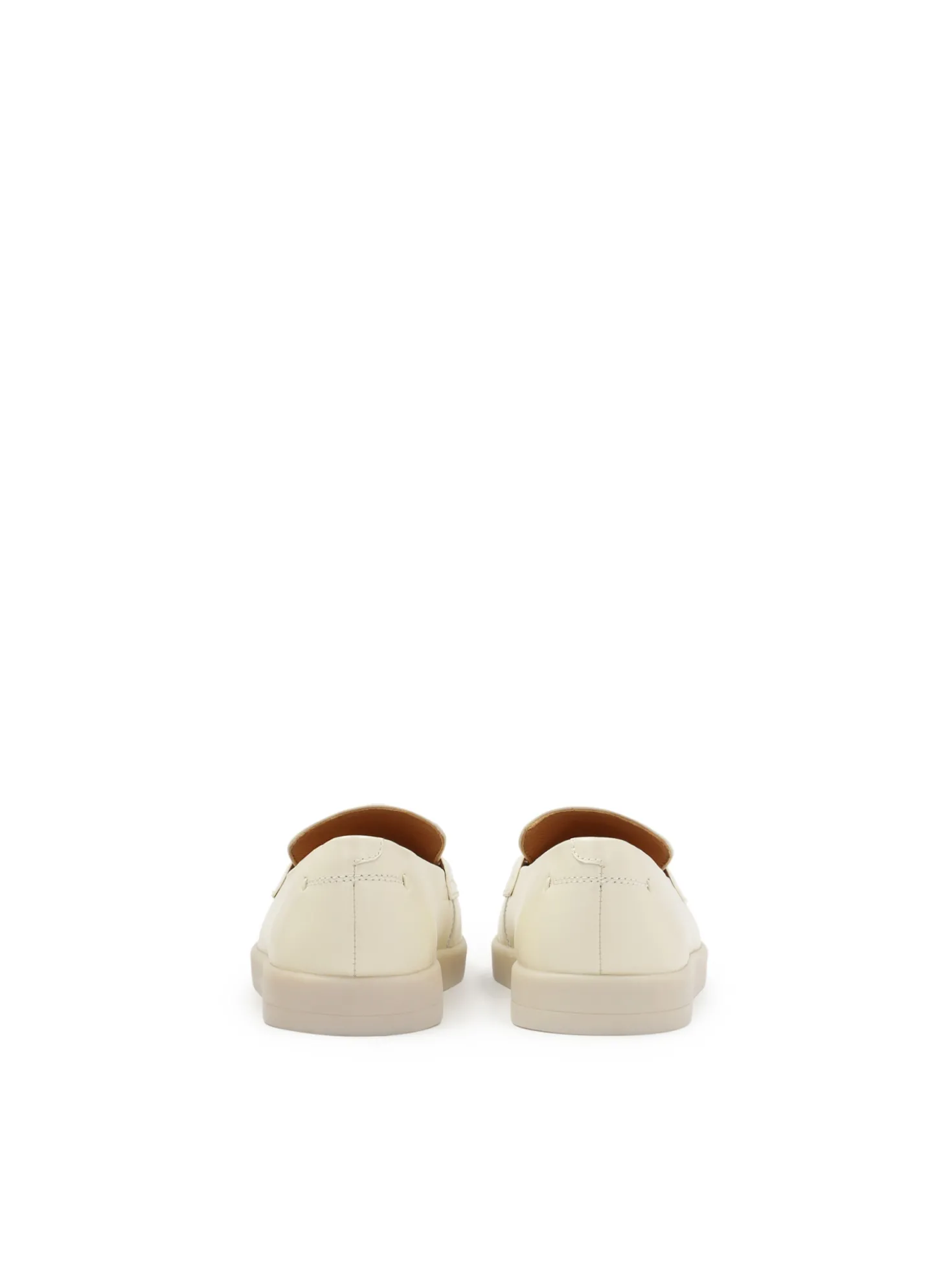 Skórzane kremowe półbuty slip-on