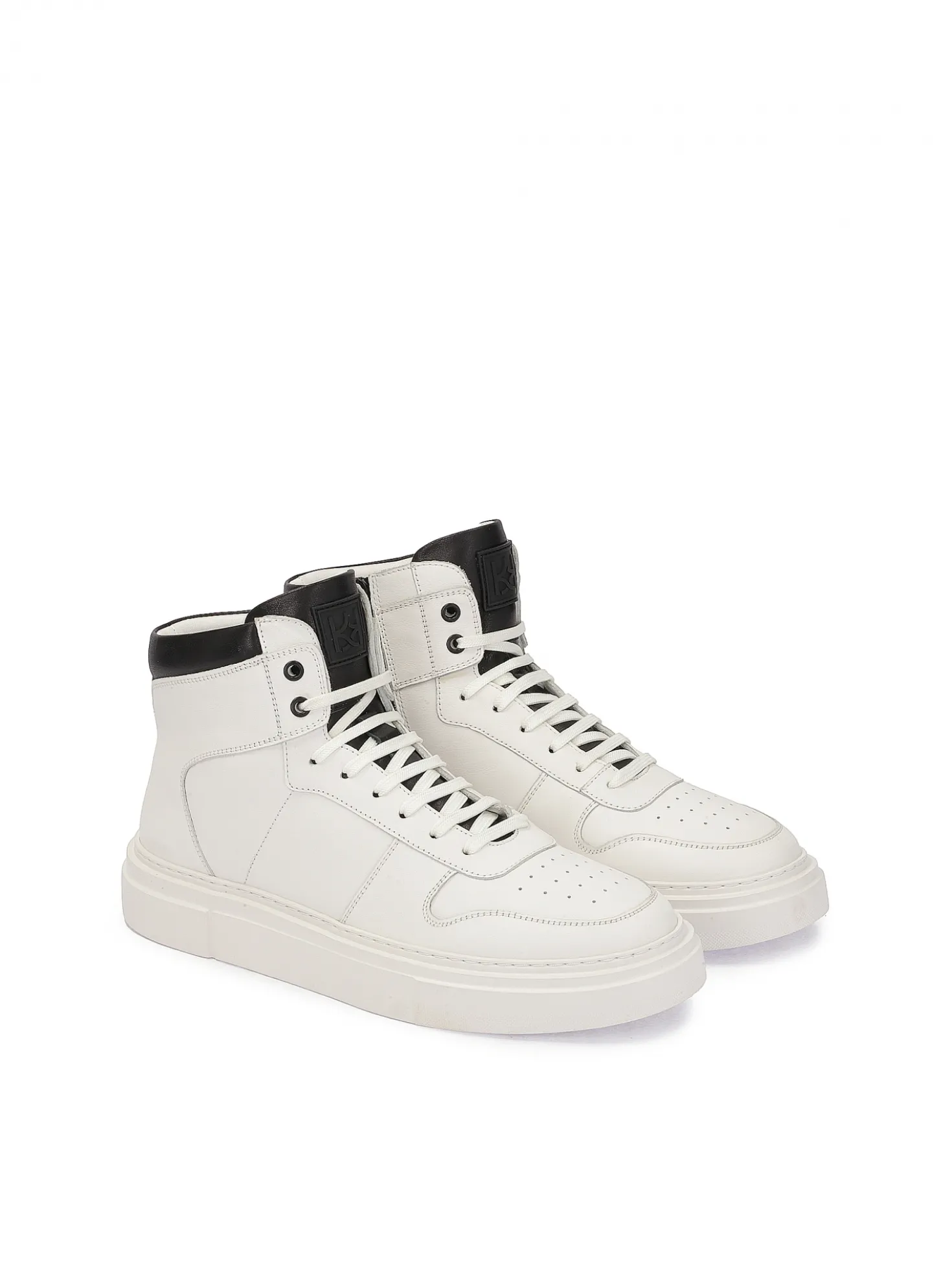 Skórzane męskie sneakersy z cholewką za kostkę
