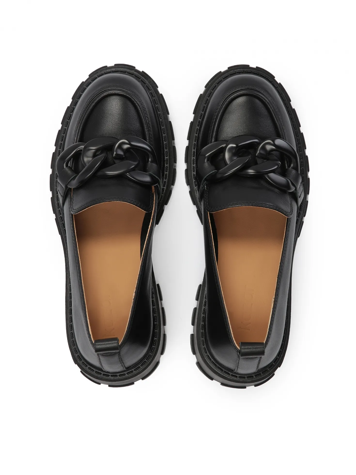Skórzane półbuty slip on z podeszwą typu track