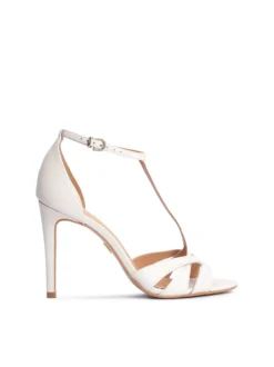 Skórzane sandały damskie w kolorze off-white