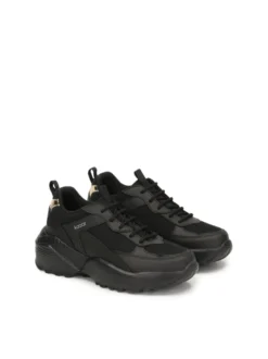 Skórzane sneakersy damskie na grubej podeszwie