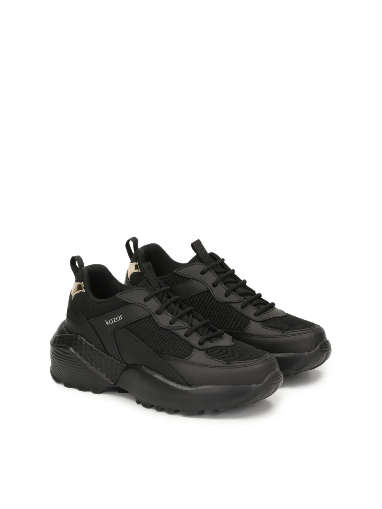 Skórzane sneakersy damskie na grubej podeszwie