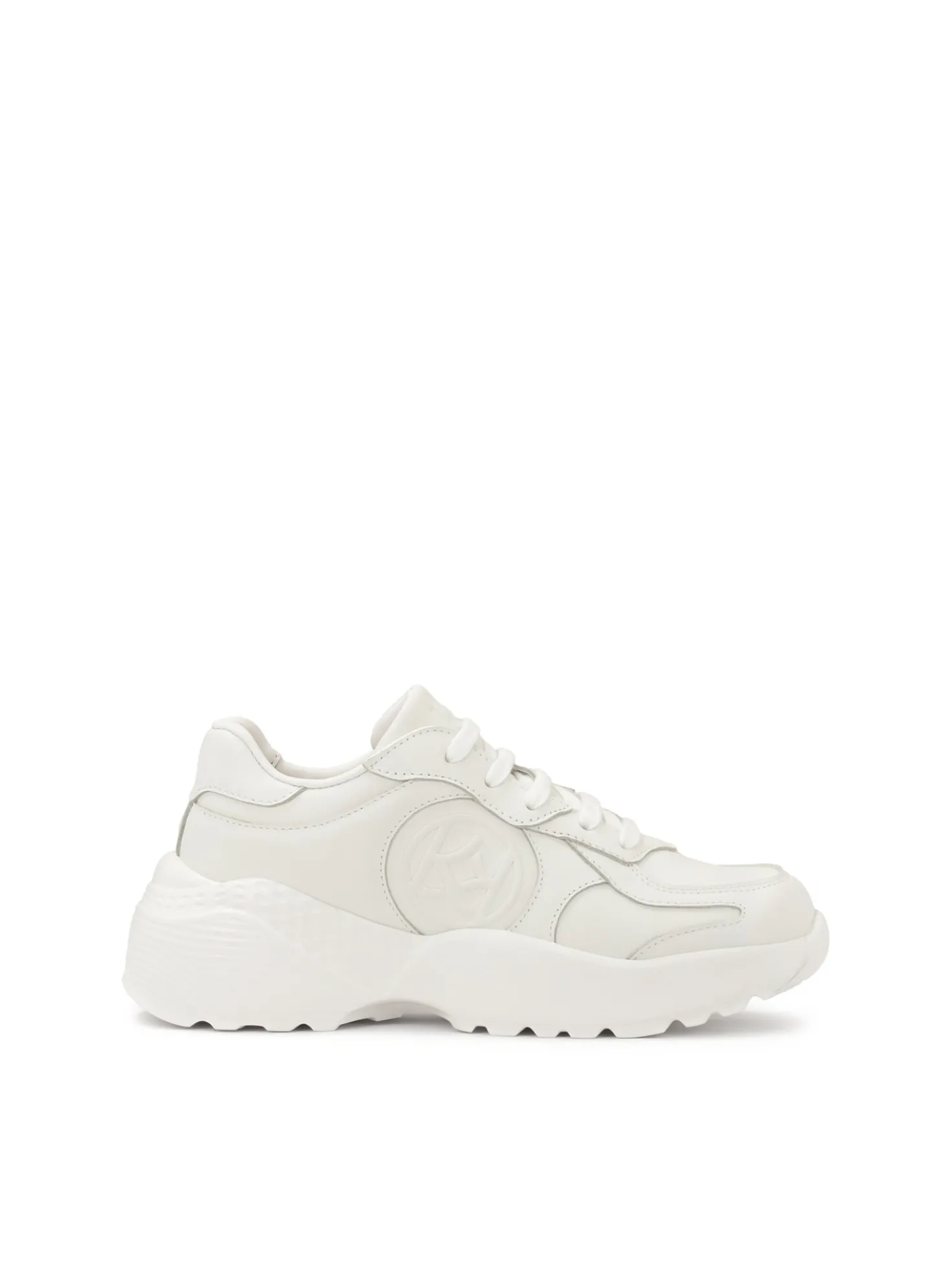 Skórzane sneakersy w białym kolorze