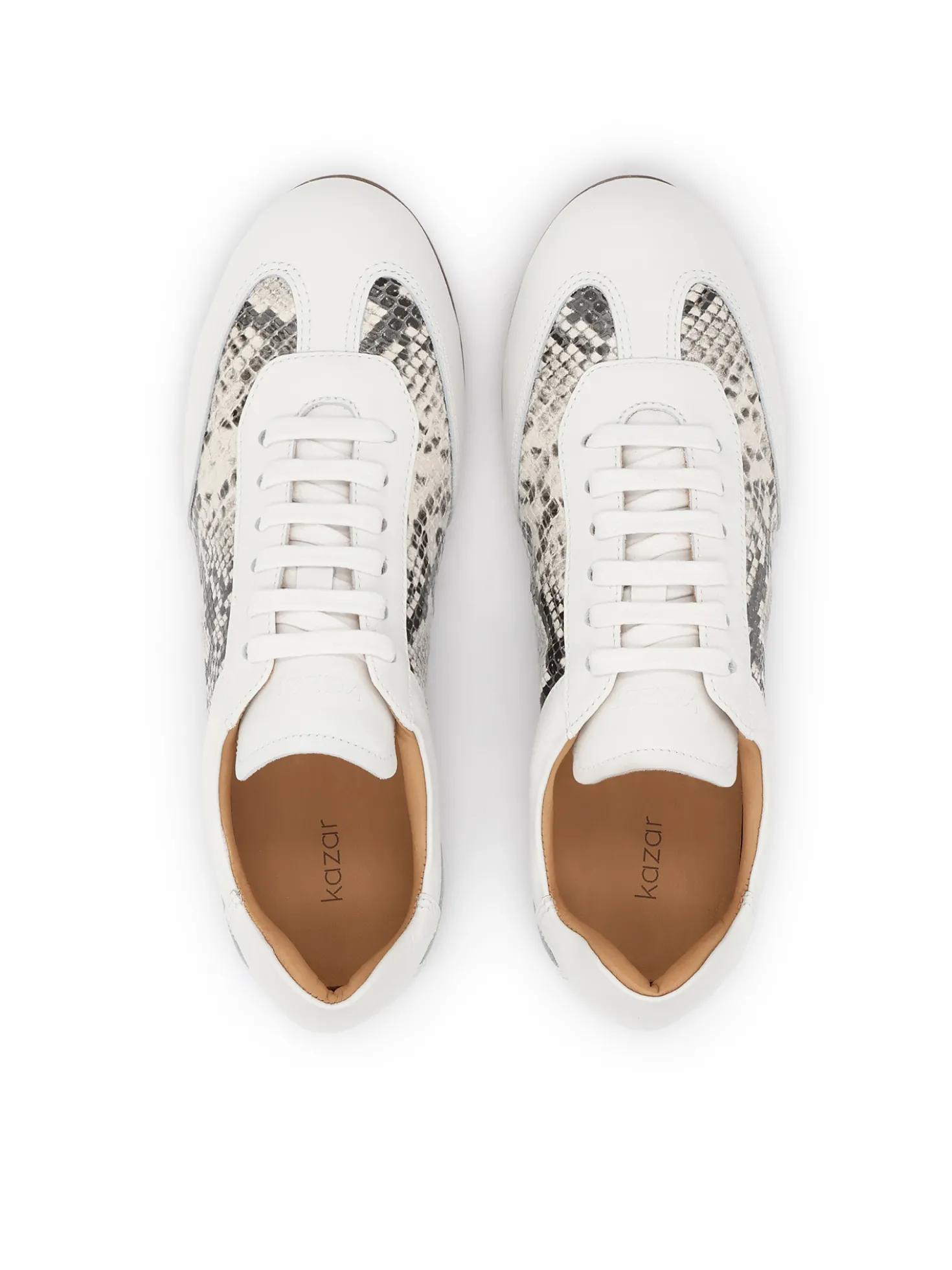 Skórzane sneakersy z wężowymi wstawkami