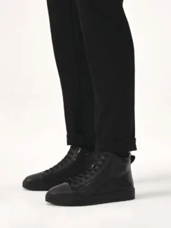 Skórzane sneakersy z wysoką cholewką