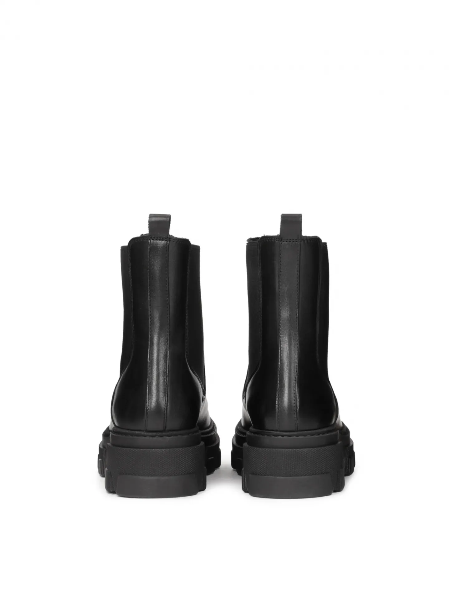 Skórzane trzewiki na grubej podeszwie z elastycznymi wstawkami