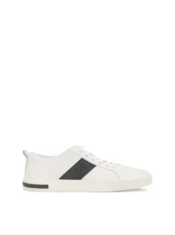 Sneakersy męskie off-white z czarnymi wstawkami