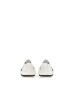 Sneakersy męskie off-white z czarnymi wstawkami