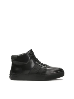 Sneakersy skórzane z wysoką cholewką i monogramem