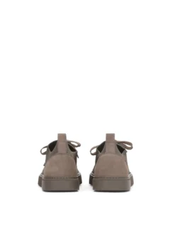 Sneakersy taupe z tkaniny i zamszu