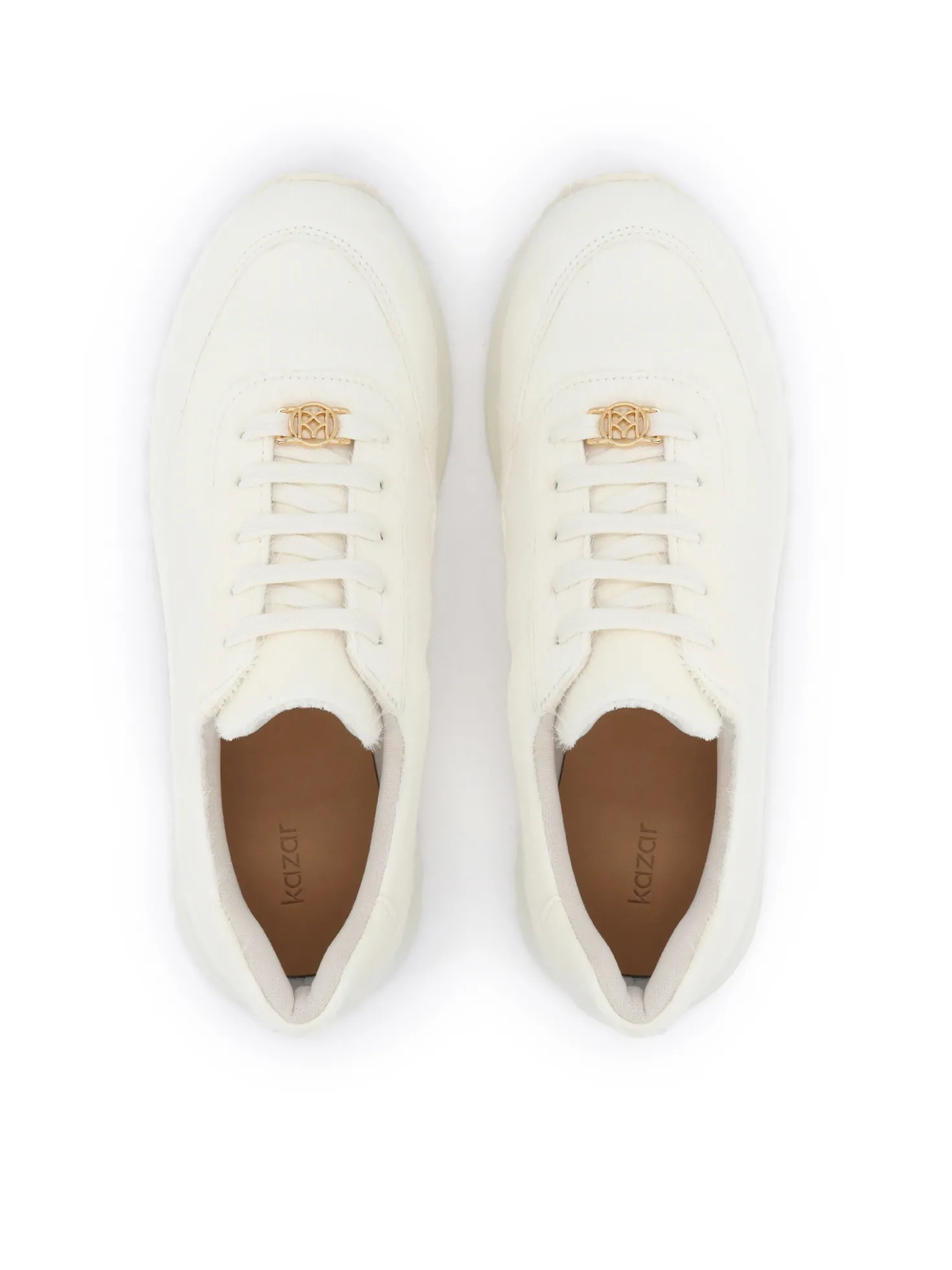 Sneakersy z elementami pokrytymi naturalnym włosiem