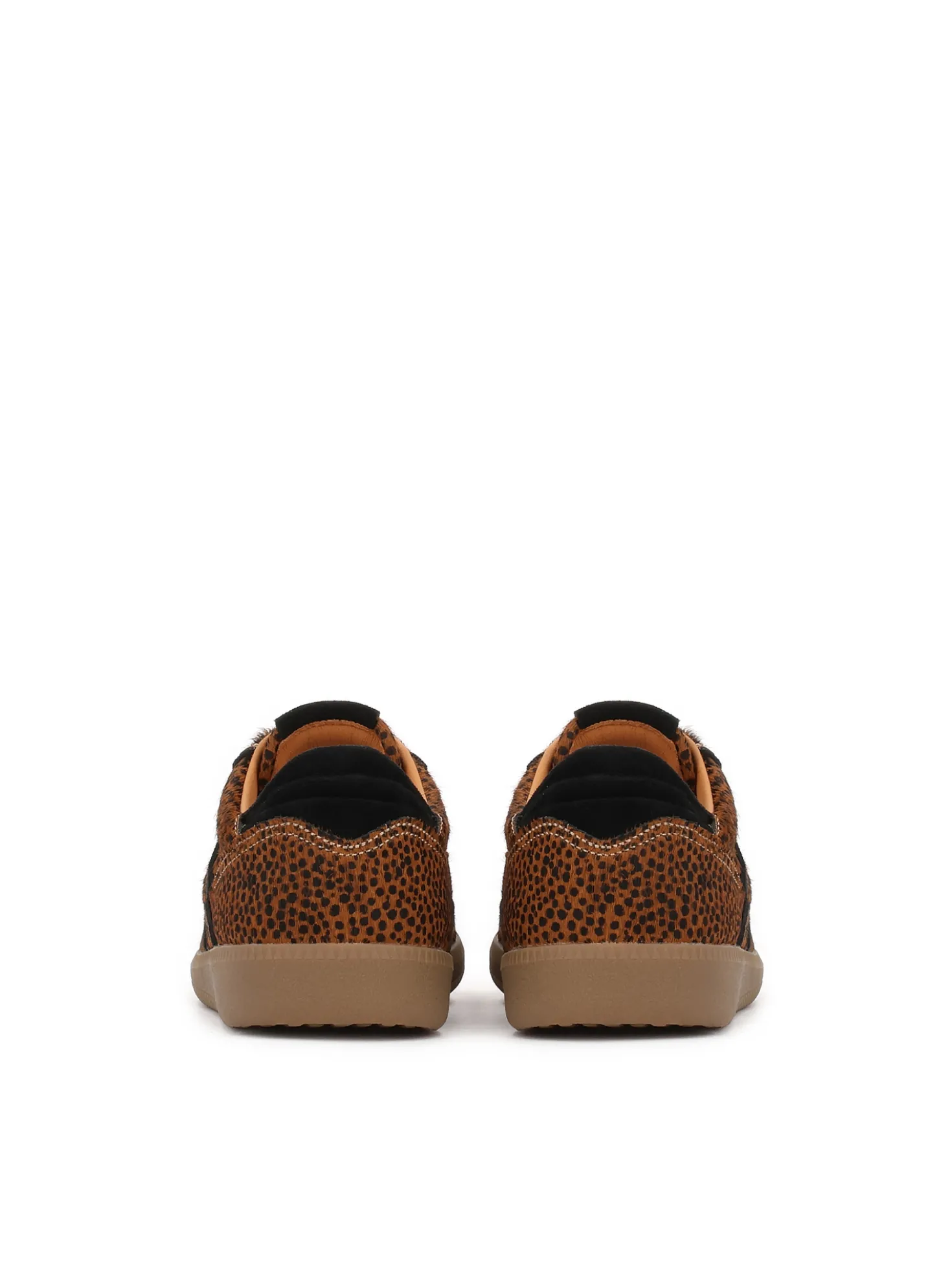 Sneakersy ze skóry z naturalnym włosiem
