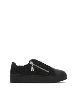 Sneakersy z włosiem naturalnym we wzór zebry