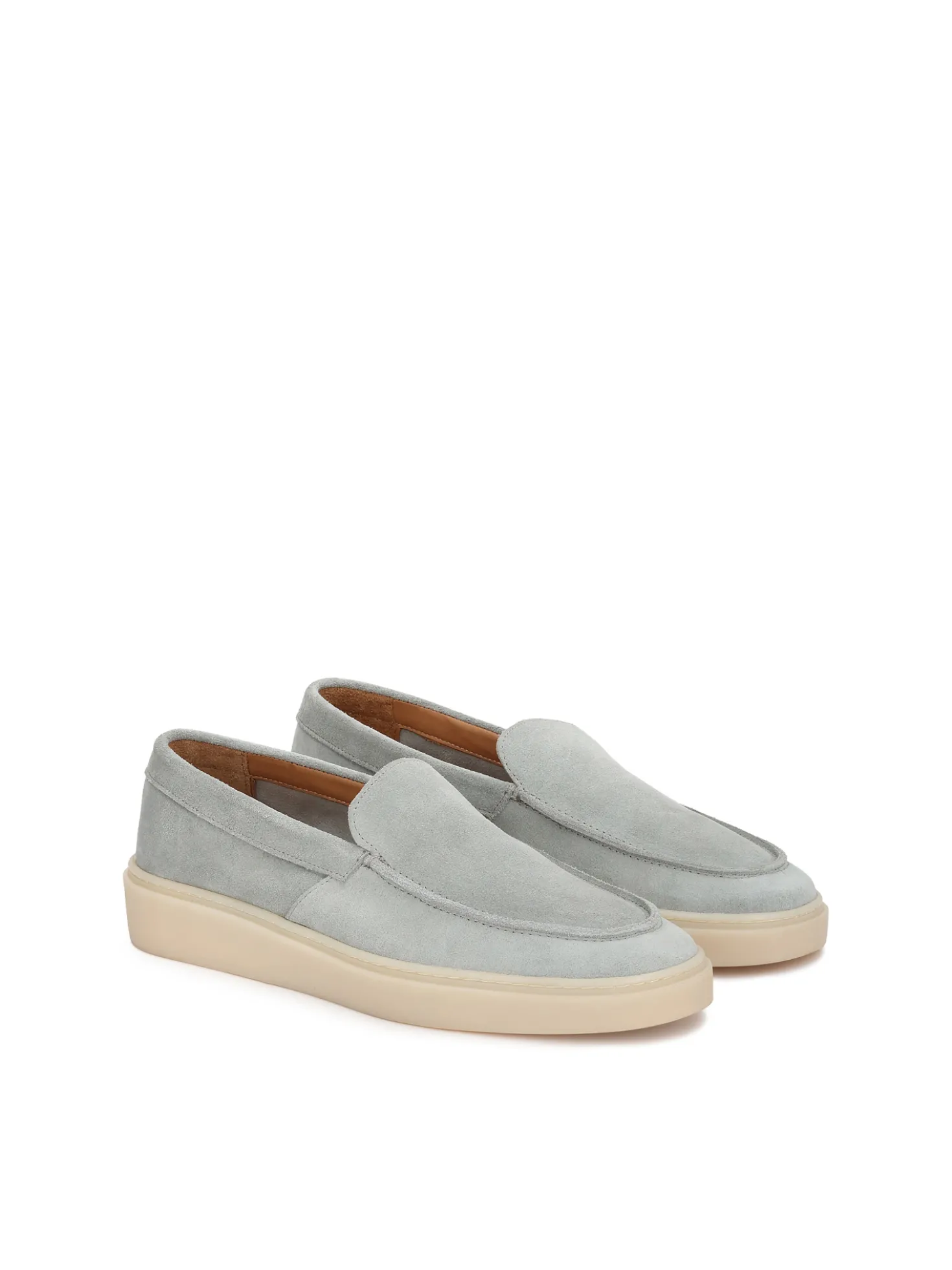 Szare loafersy na podeszwie typu sneakers z zamszu