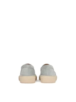 Szare loafersy na podeszwie typu sneakers z zamszu